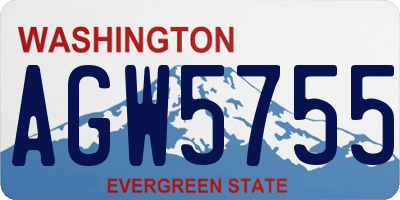 WA license plate AGW5755