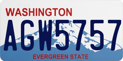 WA license plate AGW5757