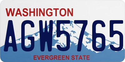 WA license plate AGW5765