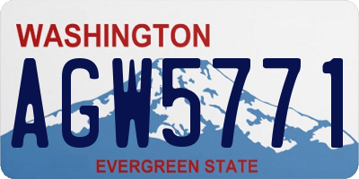 WA license plate AGW5771