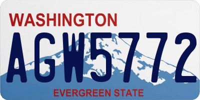 WA license plate AGW5772