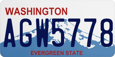 WA license plate AGW5778