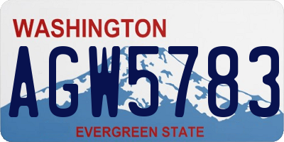 WA license plate AGW5783