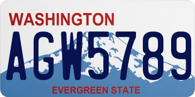 WA license plate AGW5789