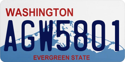 WA license plate AGW5801