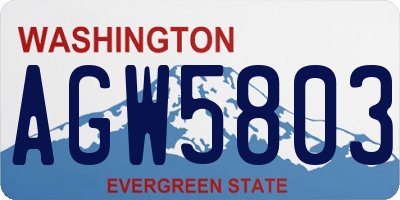 WA license plate AGW5803