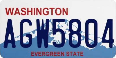 WA license plate AGW5804