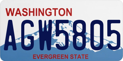 WA license plate AGW5805
