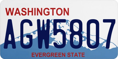 WA license plate AGW5807