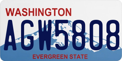 WA license plate AGW5808