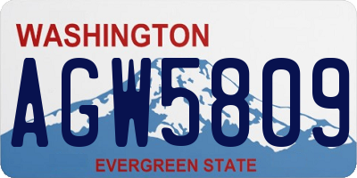 WA license plate AGW5809