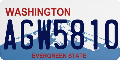 WA license plate AGW5810