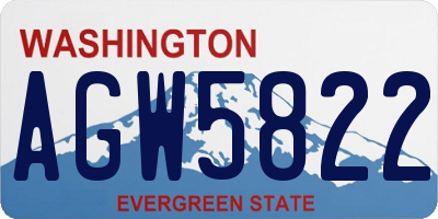 WA license plate AGW5822