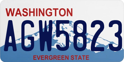 WA license plate AGW5823