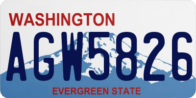 WA license plate AGW5826