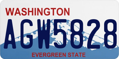 WA license plate AGW5828
