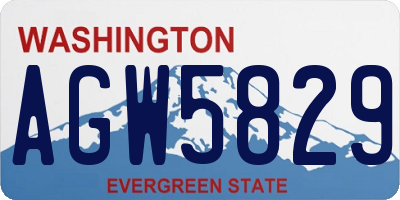 WA license plate AGW5829