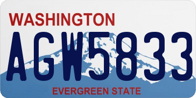 WA license plate AGW5833