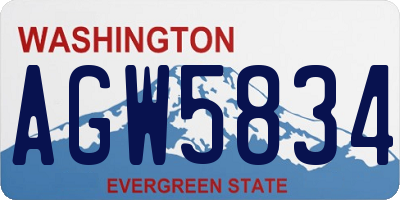 WA license plate AGW5834