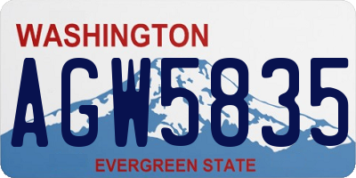 WA license plate AGW5835