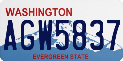 WA license plate AGW5837