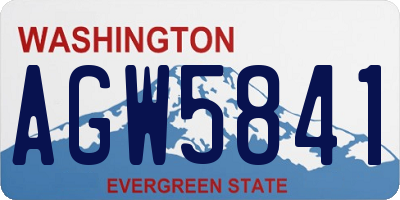 WA license plate AGW5841