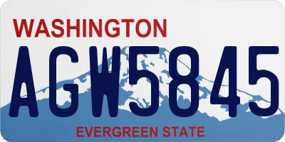 WA license plate AGW5845