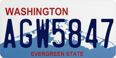 WA license plate AGW5847