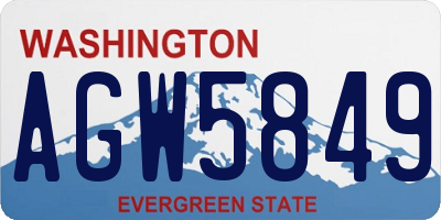 WA license plate AGW5849