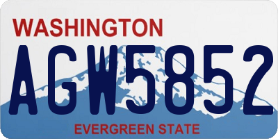 WA license plate AGW5852