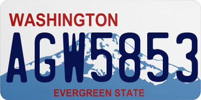 WA license plate AGW5853