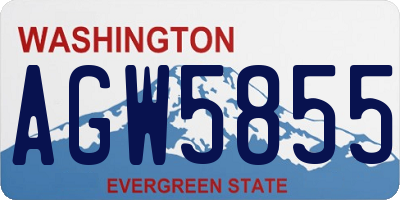 WA license plate AGW5855