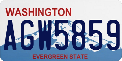 WA license plate AGW5859