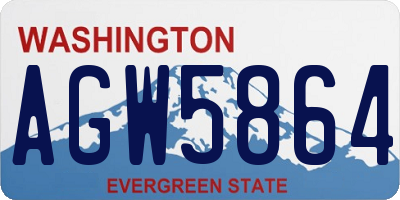 WA license plate AGW5864