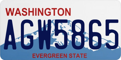 WA license plate AGW5865