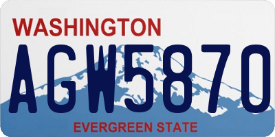 WA license plate AGW5870
