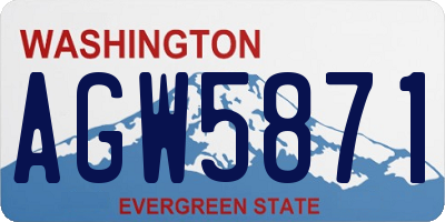 WA license plate AGW5871