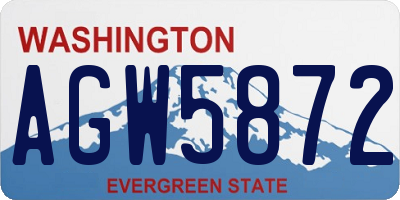 WA license plate AGW5872