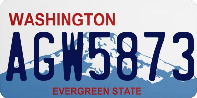 WA license plate AGW5873
