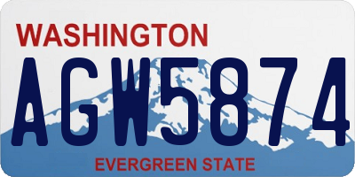 WA license plate AGW5874