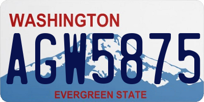 WA license plate AGW5875