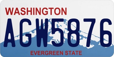 WA license plate AGW5876