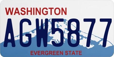 WA license plate AGW5877