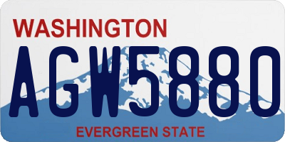 WA license plate AGW5880