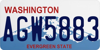 WA license plate AGW5883