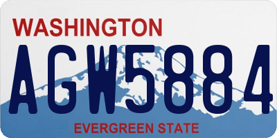 WA license plate AGW5884
