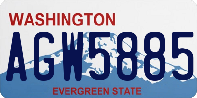 WA license plate AGW5885