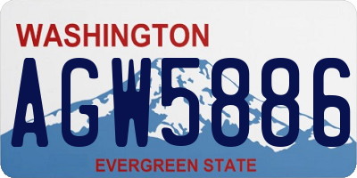 WA license plate AGW5886