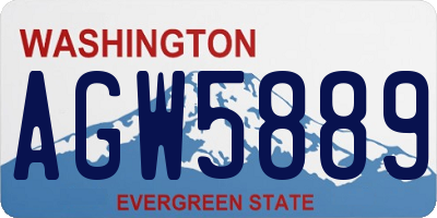 WA license plate AGW5889