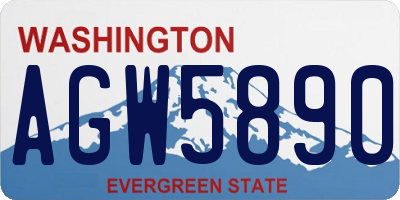 WA license plate AGW5890
